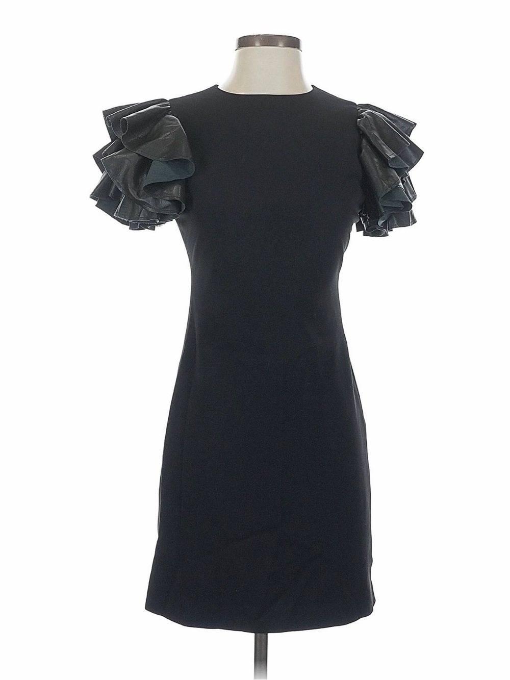 Alice + Olivia Black Mini Dress with Dramatic Ruffle Sleeves